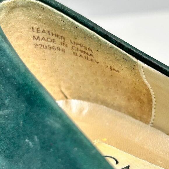 VINTAGE Emerald Green Regency Court Shoe Kitten Block Pump 7.5 Fairy Cottagecore - Picture 11 of 11